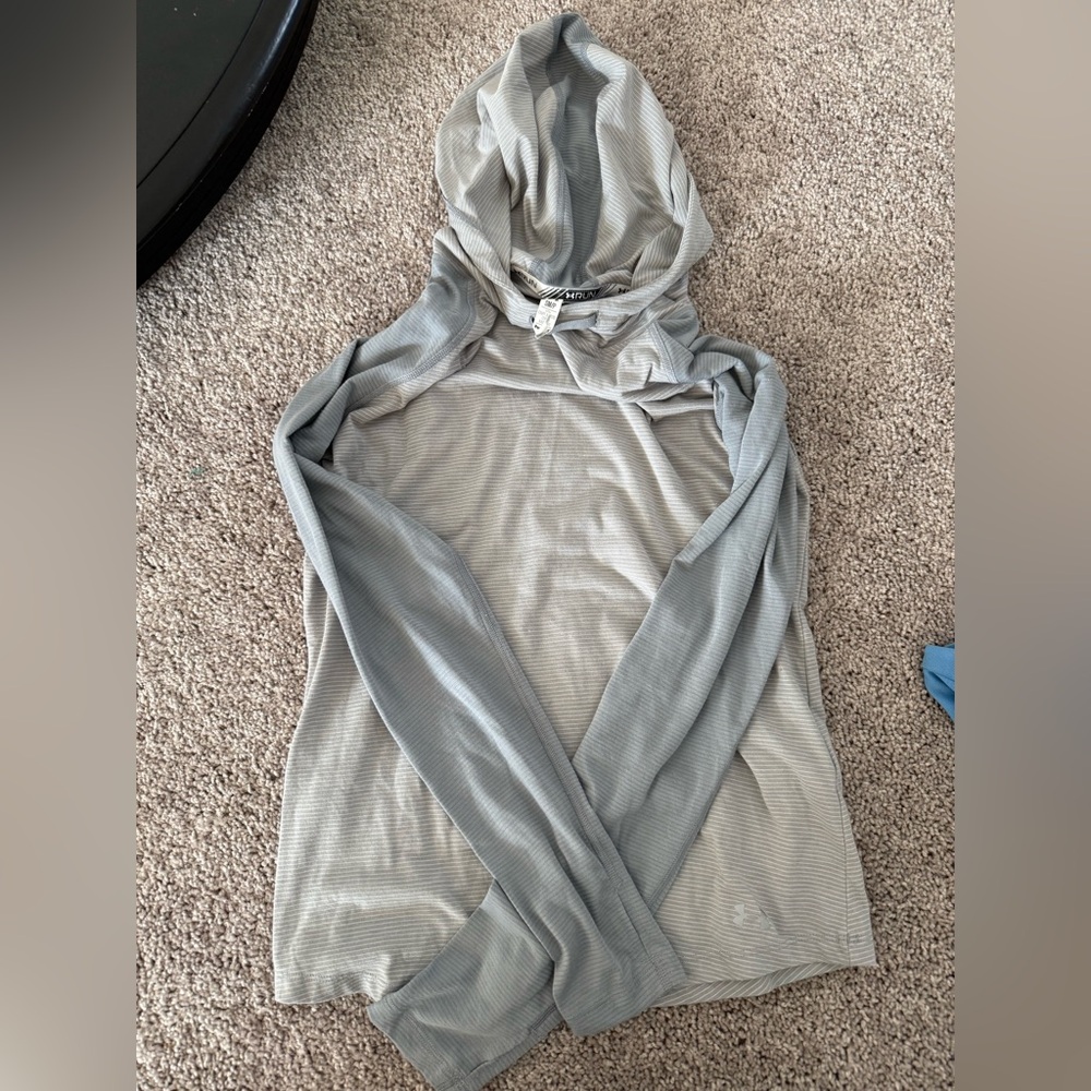 Under Armour Gray Striped Athletic Hoodie